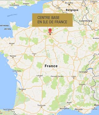 Carte de France : centre de base en Île-de-France